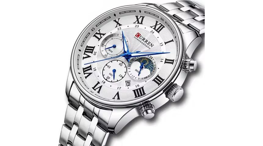 Relógio Curren 8427  pulseira aço masculino Prata 2
