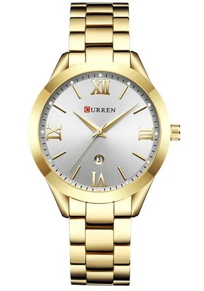 Relógio Feminino Curren 9007 Dourado/Prata Aço
