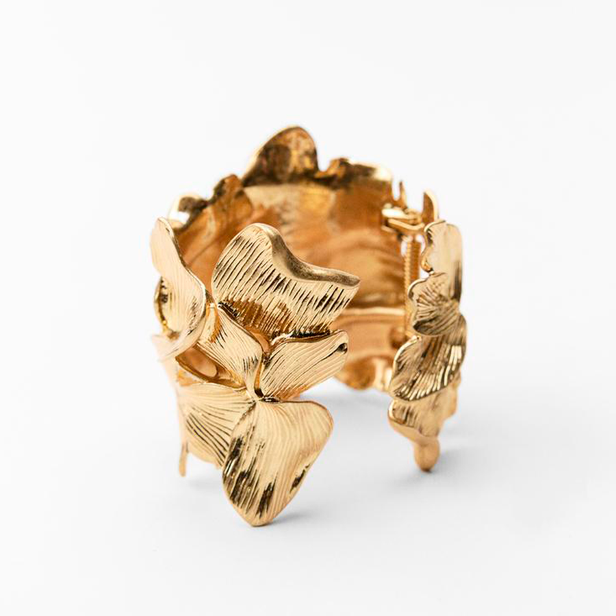 BRACELETE METALICO TEXTURIZADO Dourado 3
