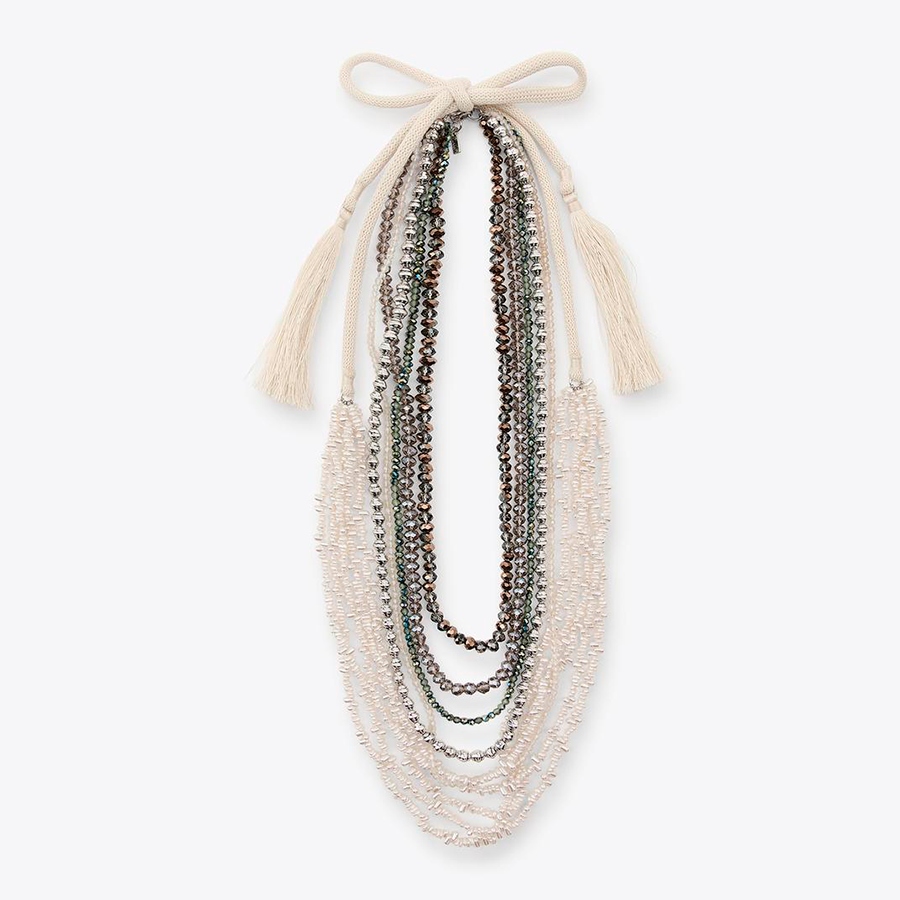 CONJUNTO DE 2 COLARES DE MICANGAS E PEROLAS