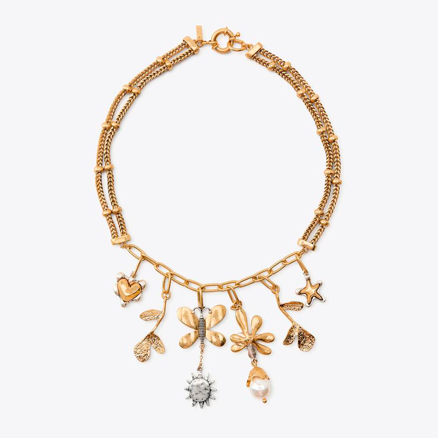 COLAR DOURADO COM PIGENTES DE BORBOLETA Dourado 1