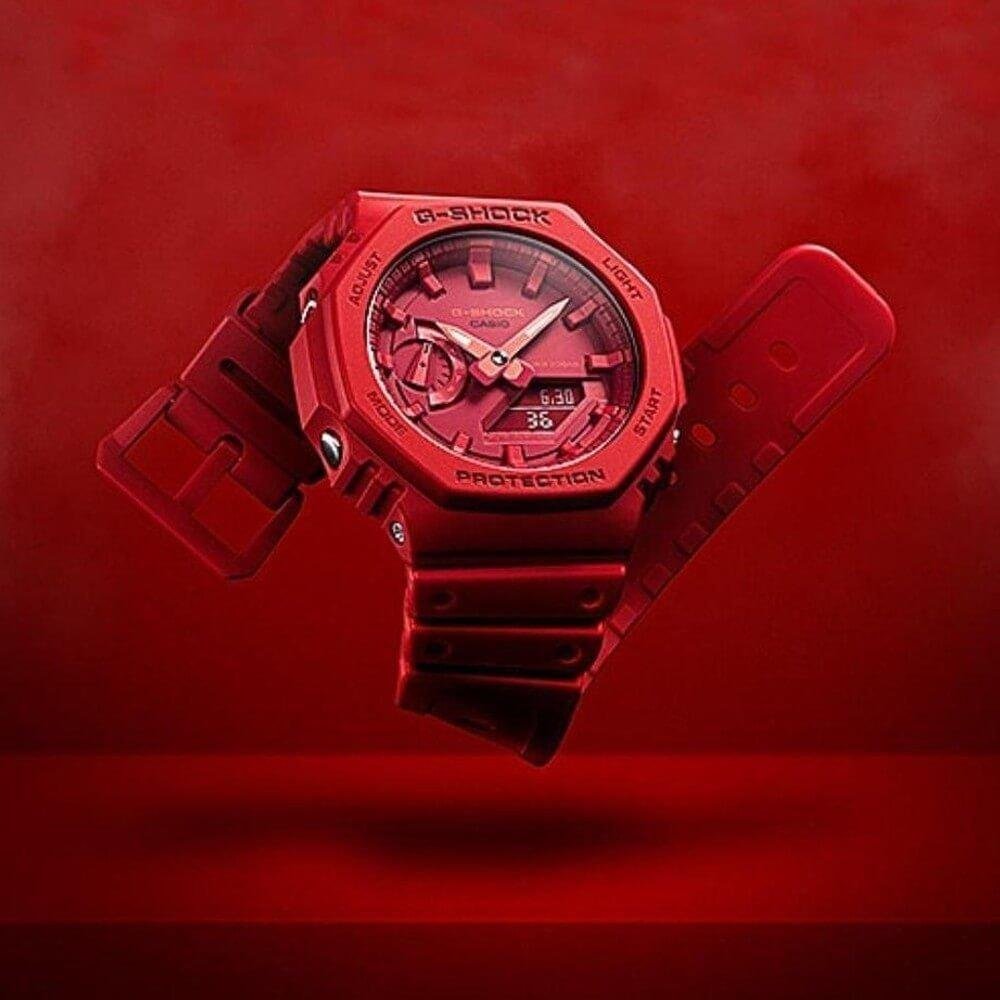 Relógio Casio G-SHOCK GA-2100-4ADR *Carbon Core Guard Vermelho 3