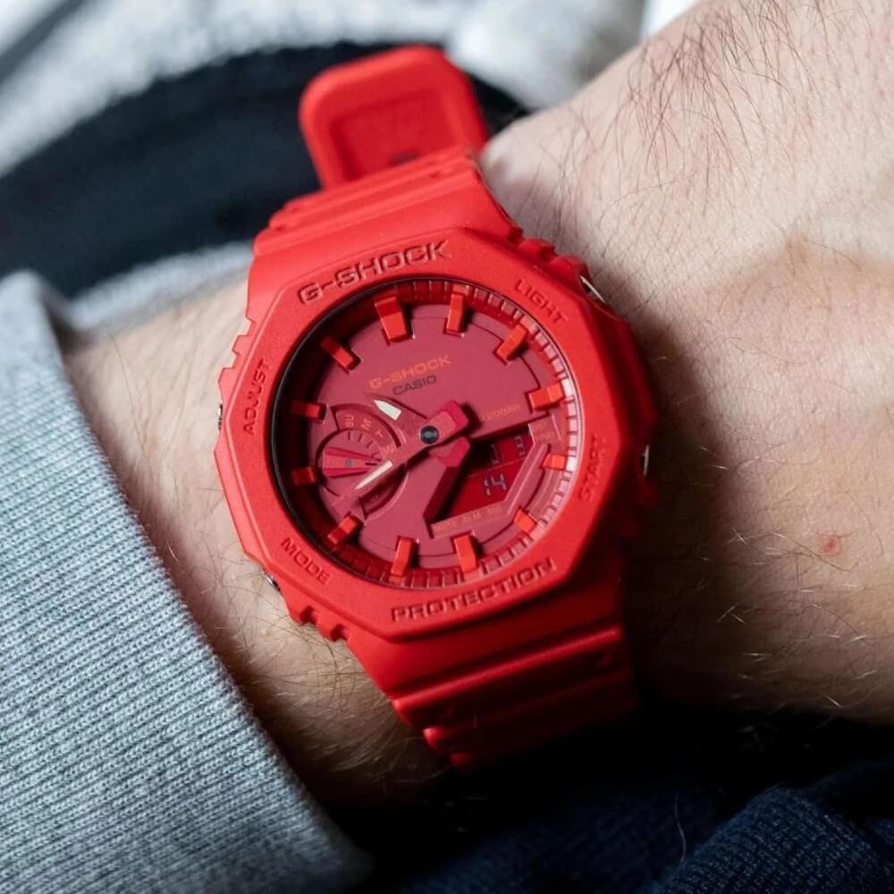 Relógio Casio G-SHOCK GA-2100-4ADR *Carbon Core Guard Vermelho 4
