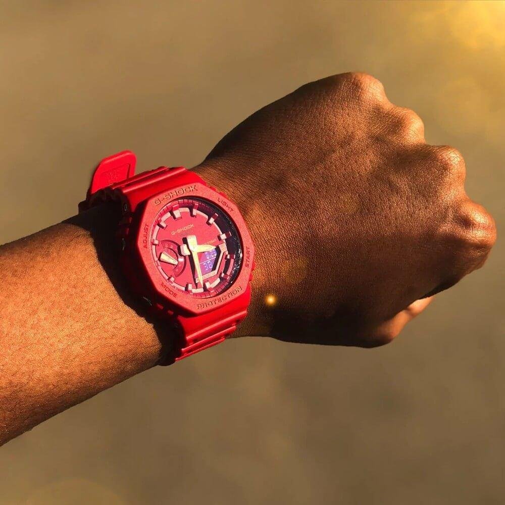 Relógio Casio G-SHOCK GA-2100-4ADR *Carbon Core Guard Vermelho 5