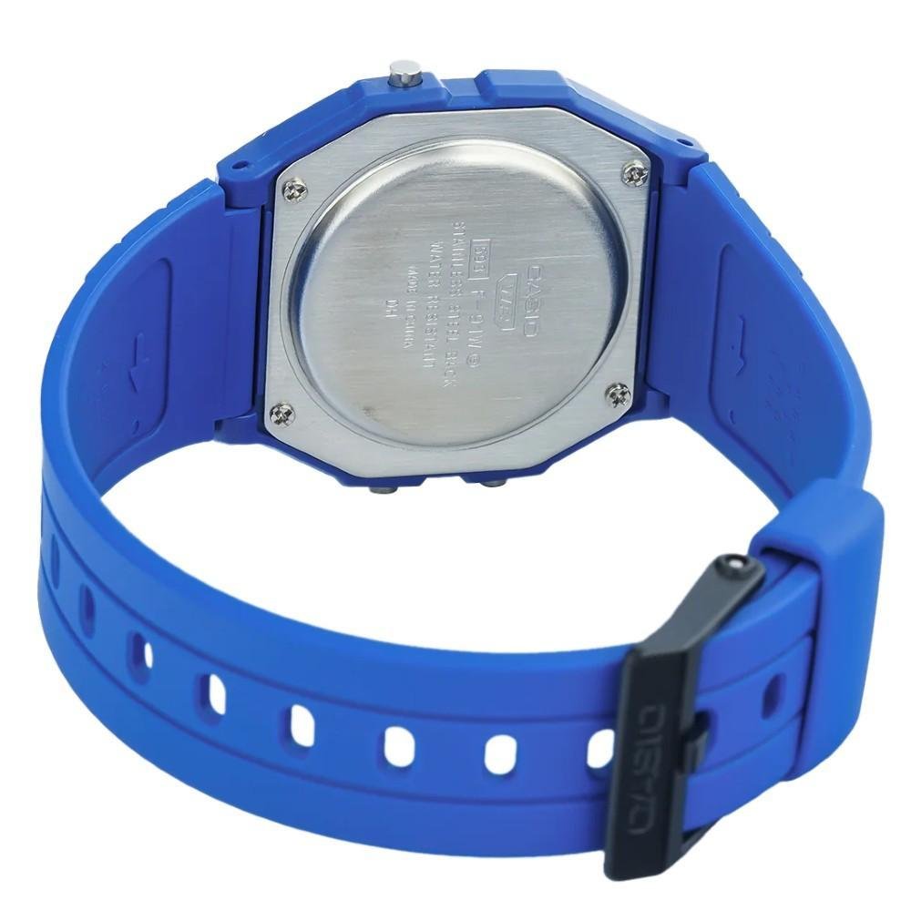 Relógio Casio Standard F-91WB-2A1DF Azul 3
