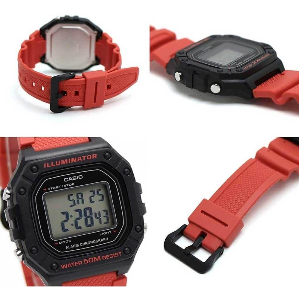 Relógio Casio Unissex W-218H-4BVDF Vermelho 3