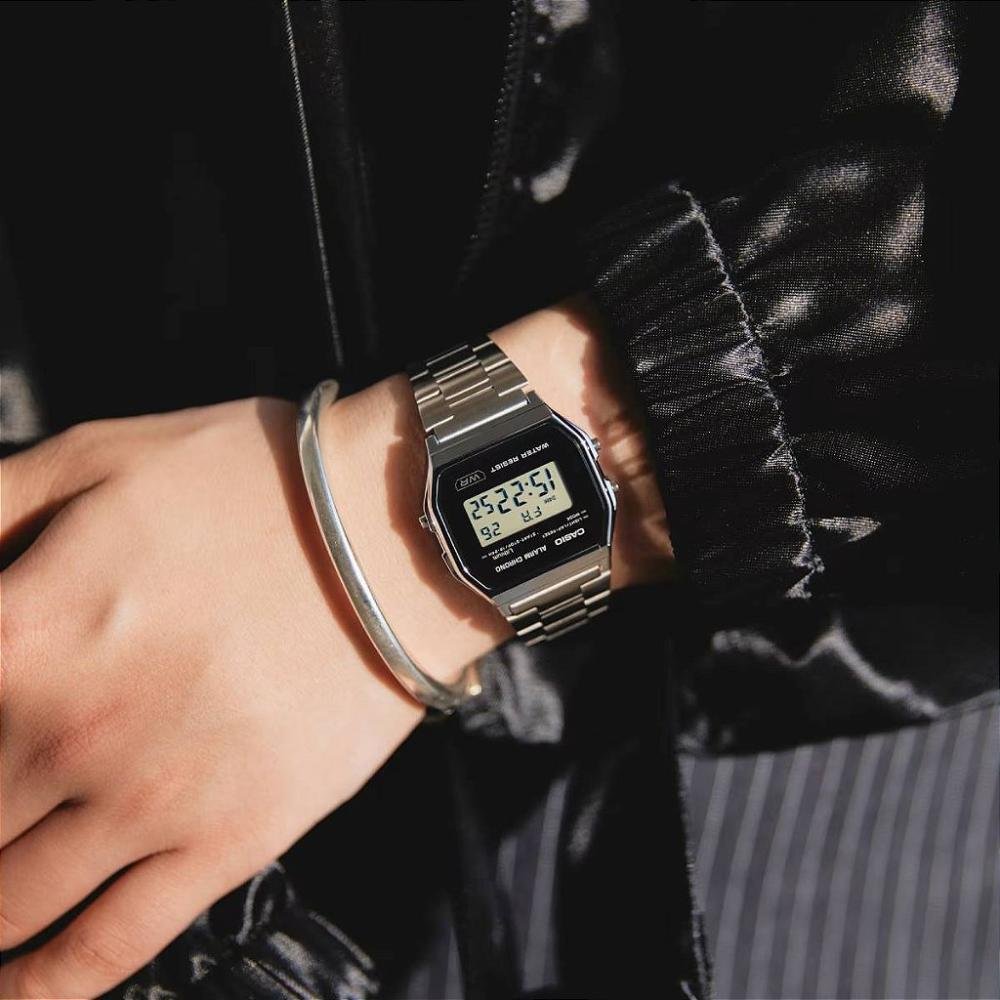 Relógio Casio Vintage Unissex – A158WEA-1DF Prata 2