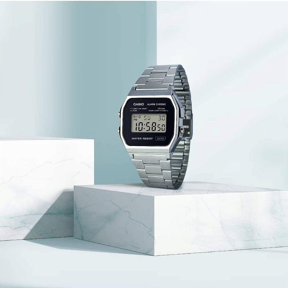 Relógio Casio Vintage Unissex – A158WEA-1DF Prata 5