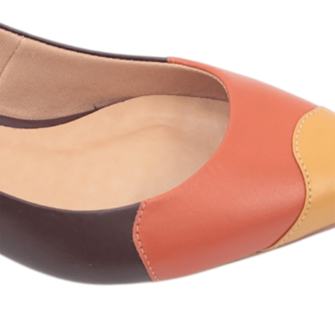 Scarpin Slingback Salto Bloco Marrom 3