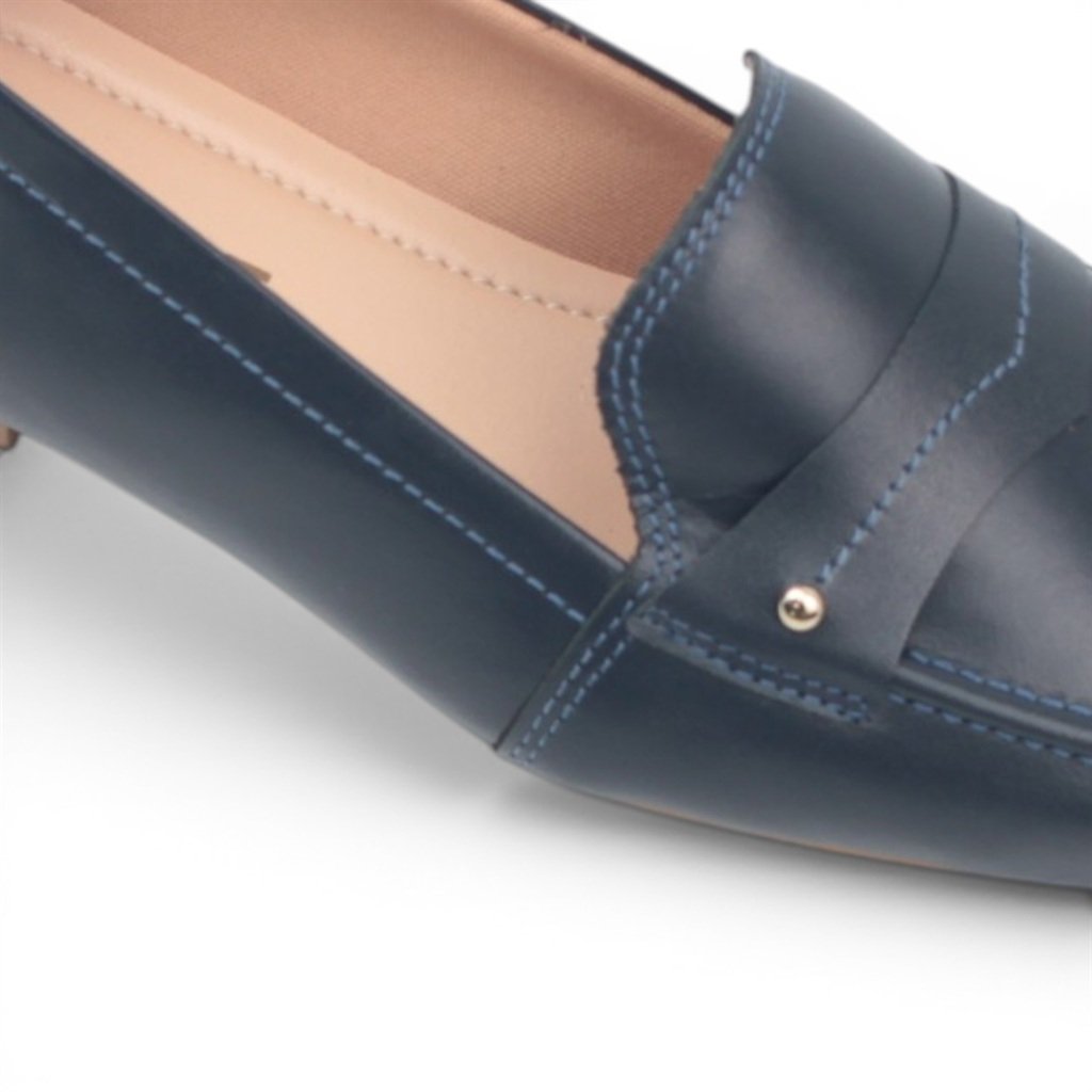 Mocassim Couro Conforto Azul Marinho 3