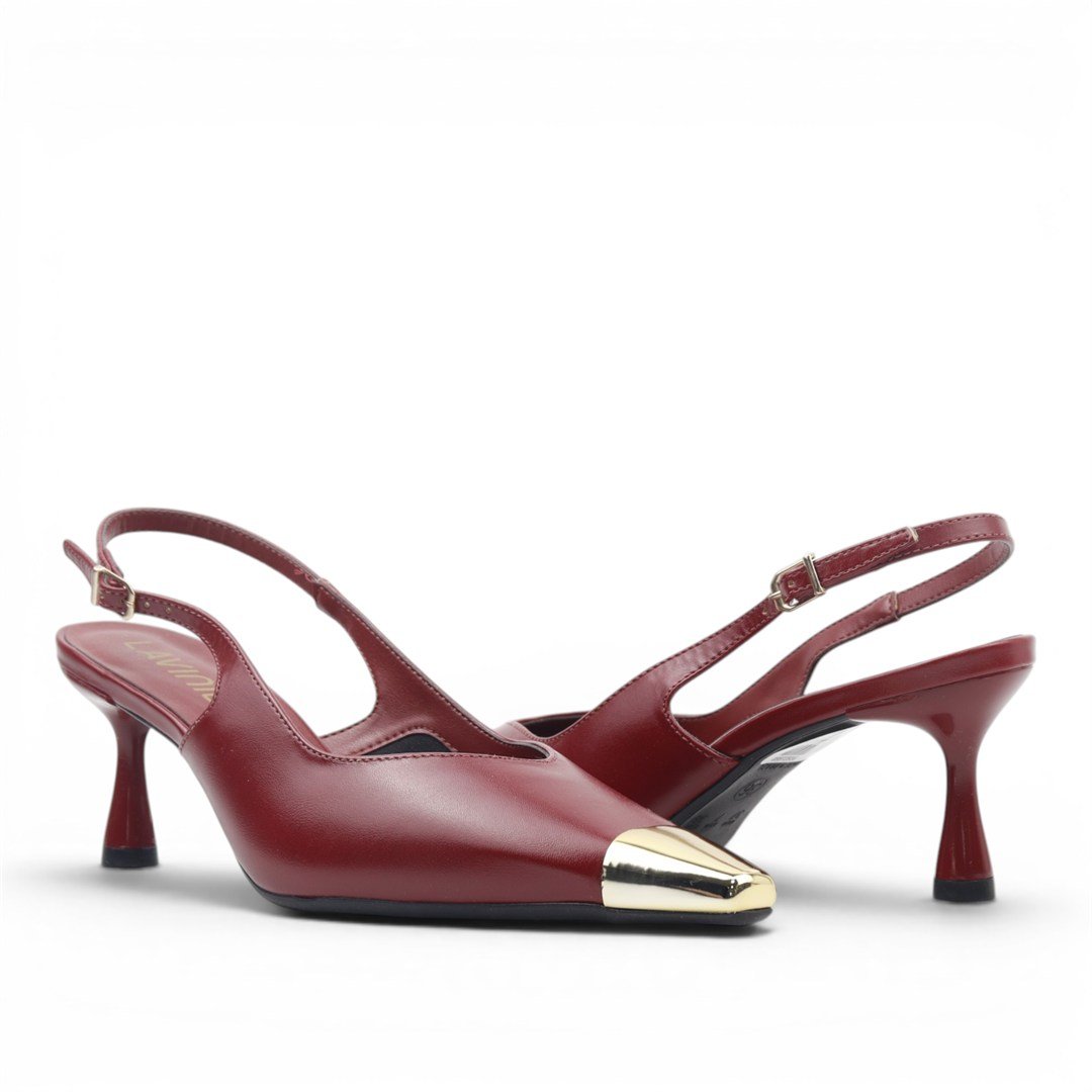 Scarpin Slingback Salto Fino Vermelho 2