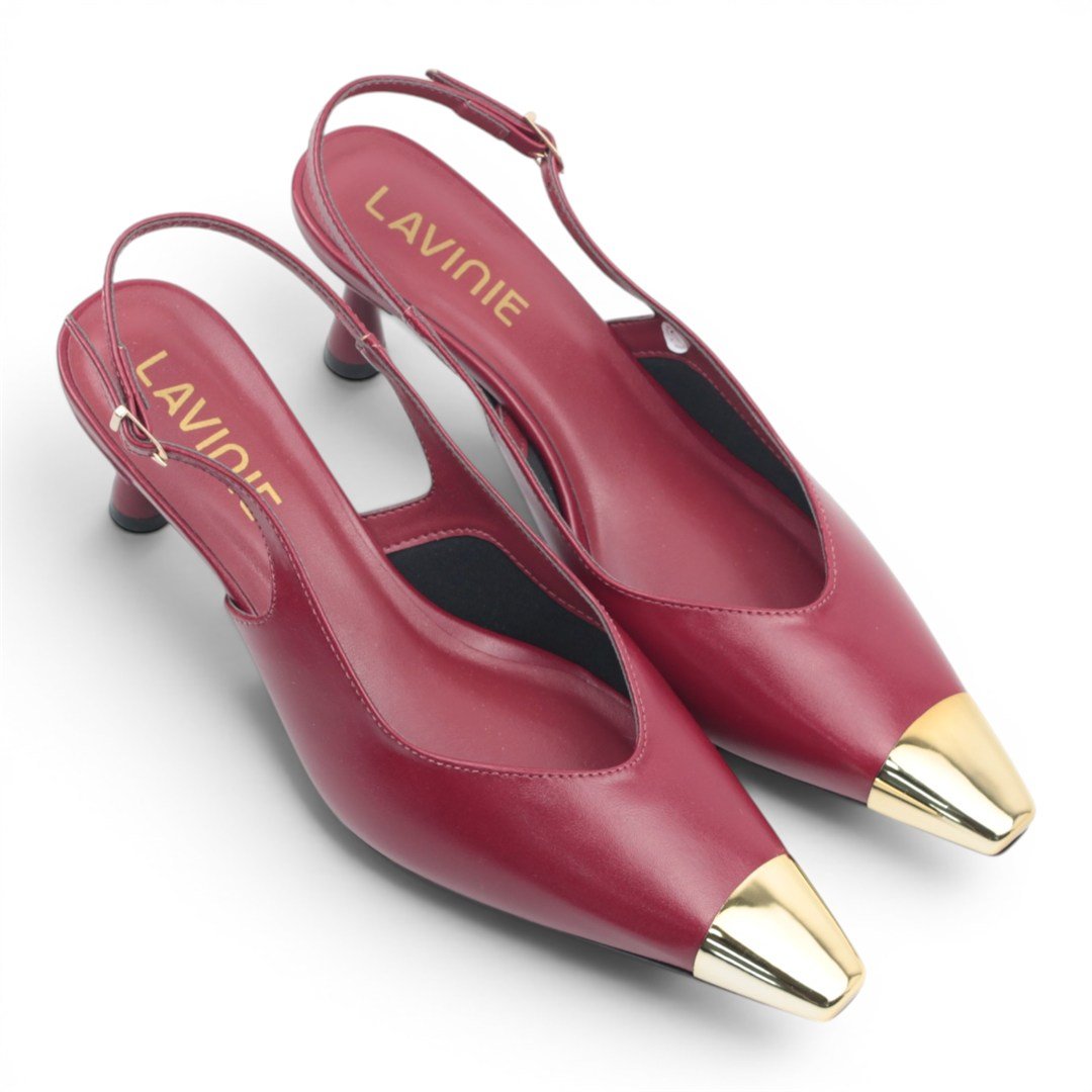 Scarpin Slingback Salto Fino Vermelho 4