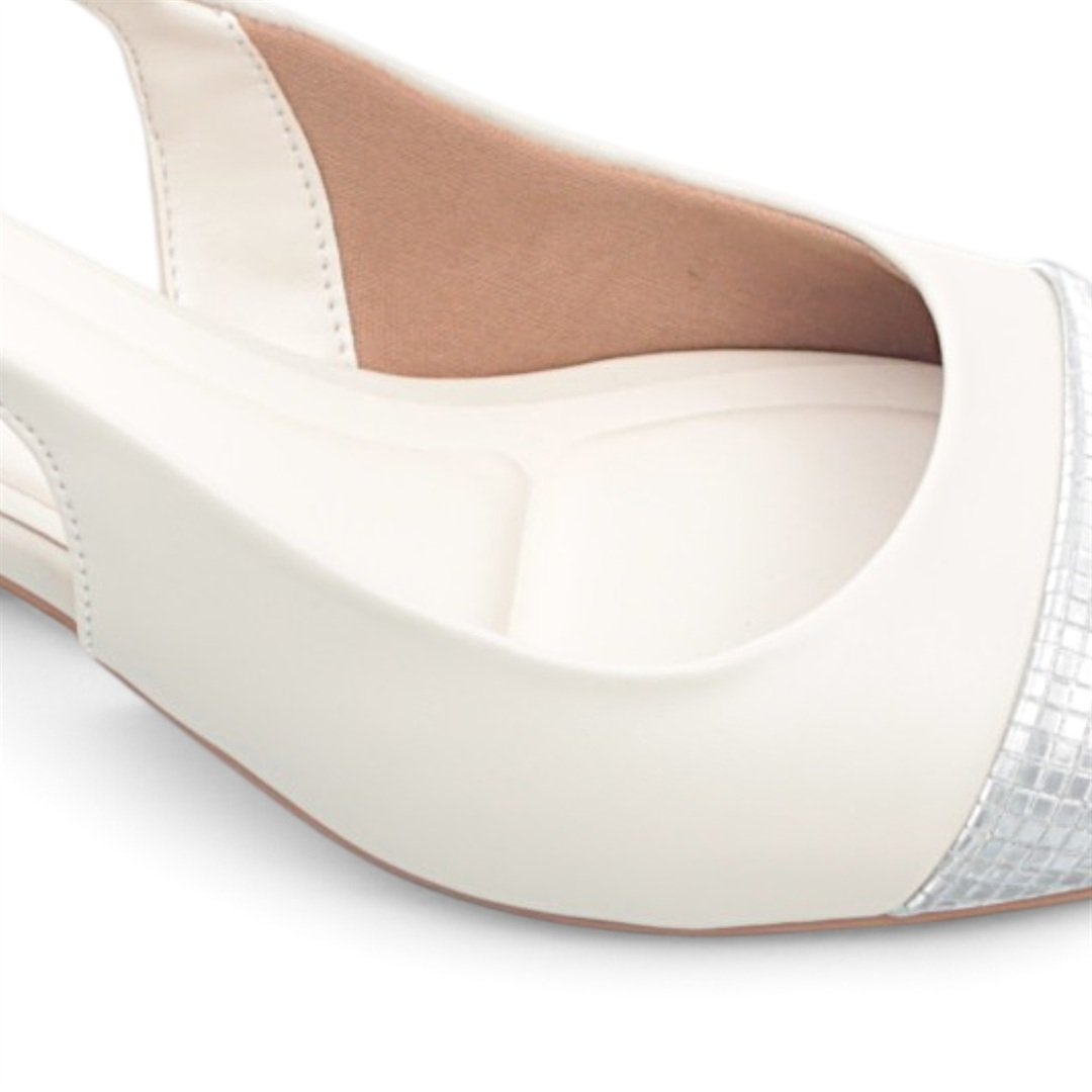 Scarpin Slingback Salto Bloco Branco 4
