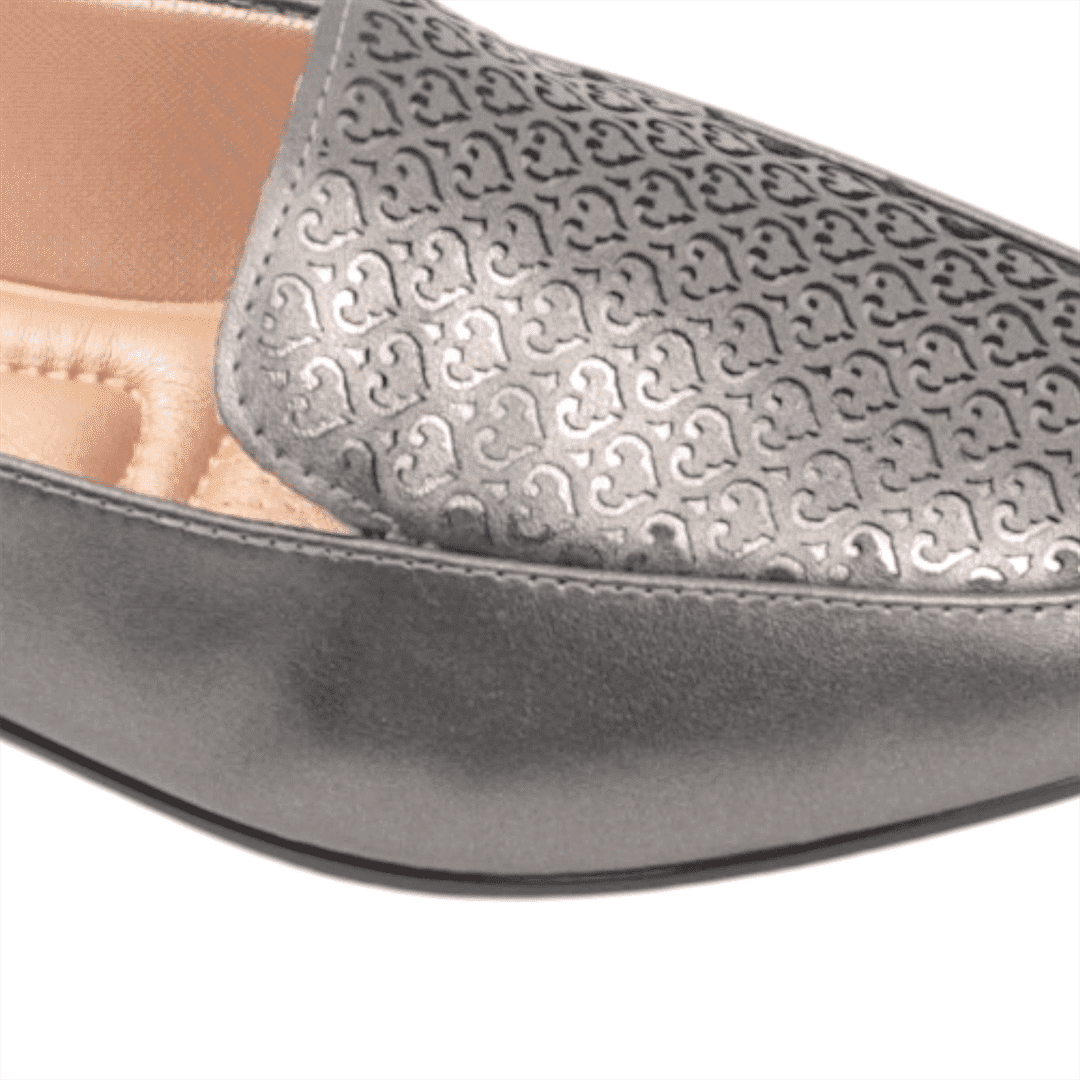 Sapatilha Mocassim Metalizado Prata 2