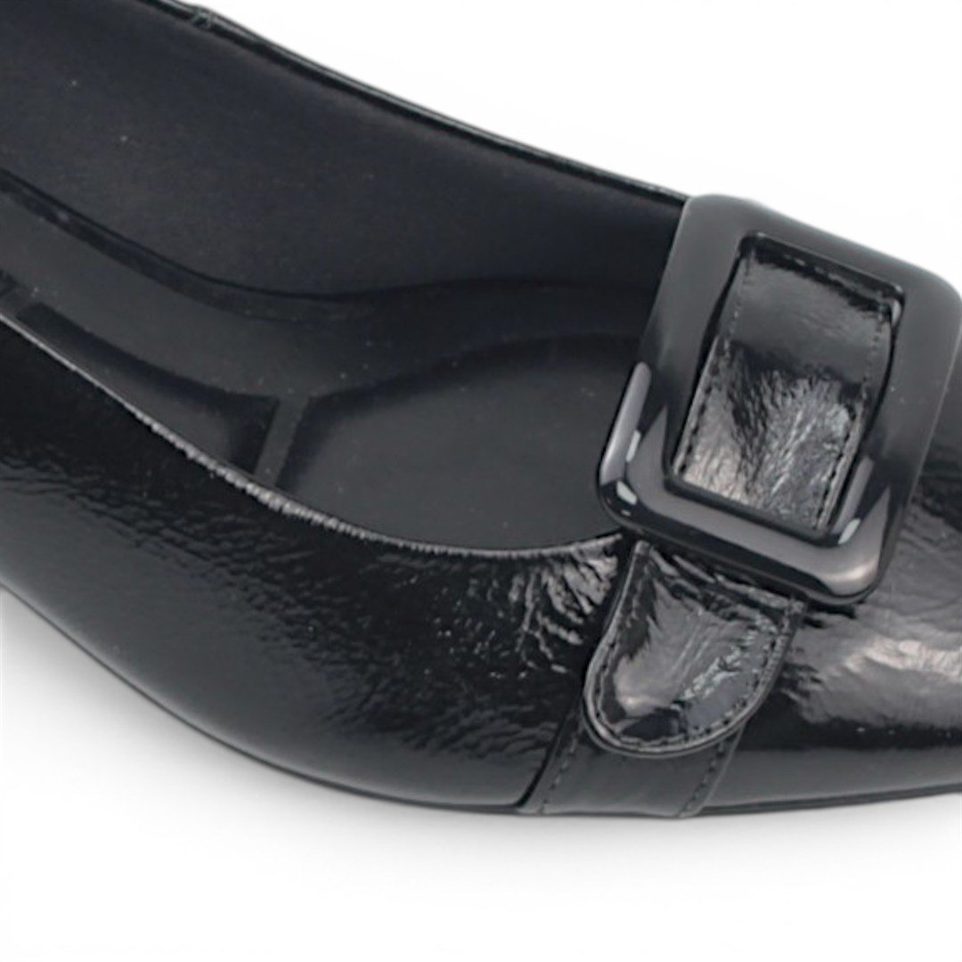 Scarpin Salto Bloco Fivela Preto 4