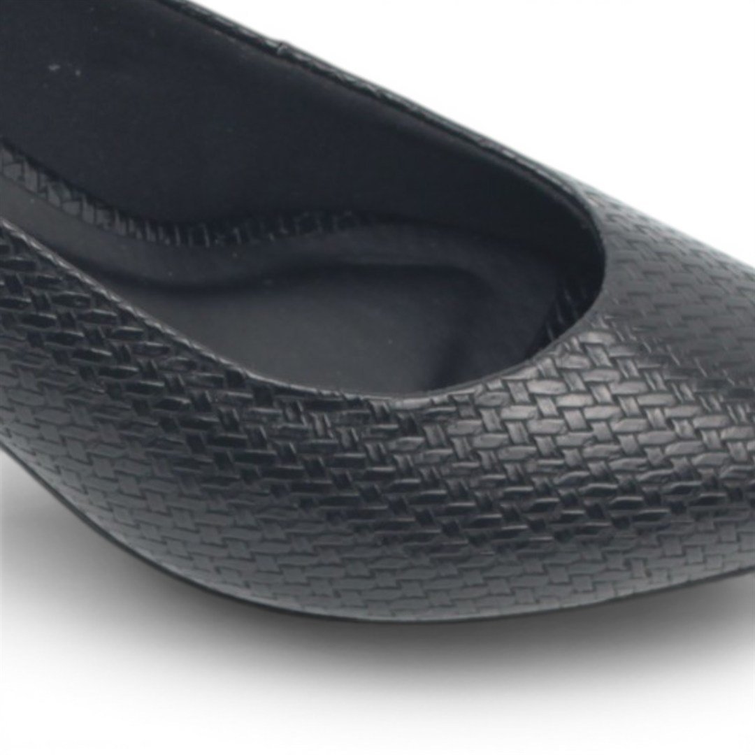 Scarpin Slingback Salto Bloco Preto 4