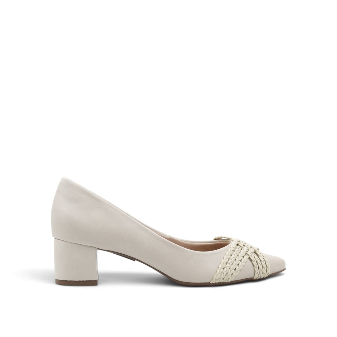 Scarpin Salto Bloco Enfeite