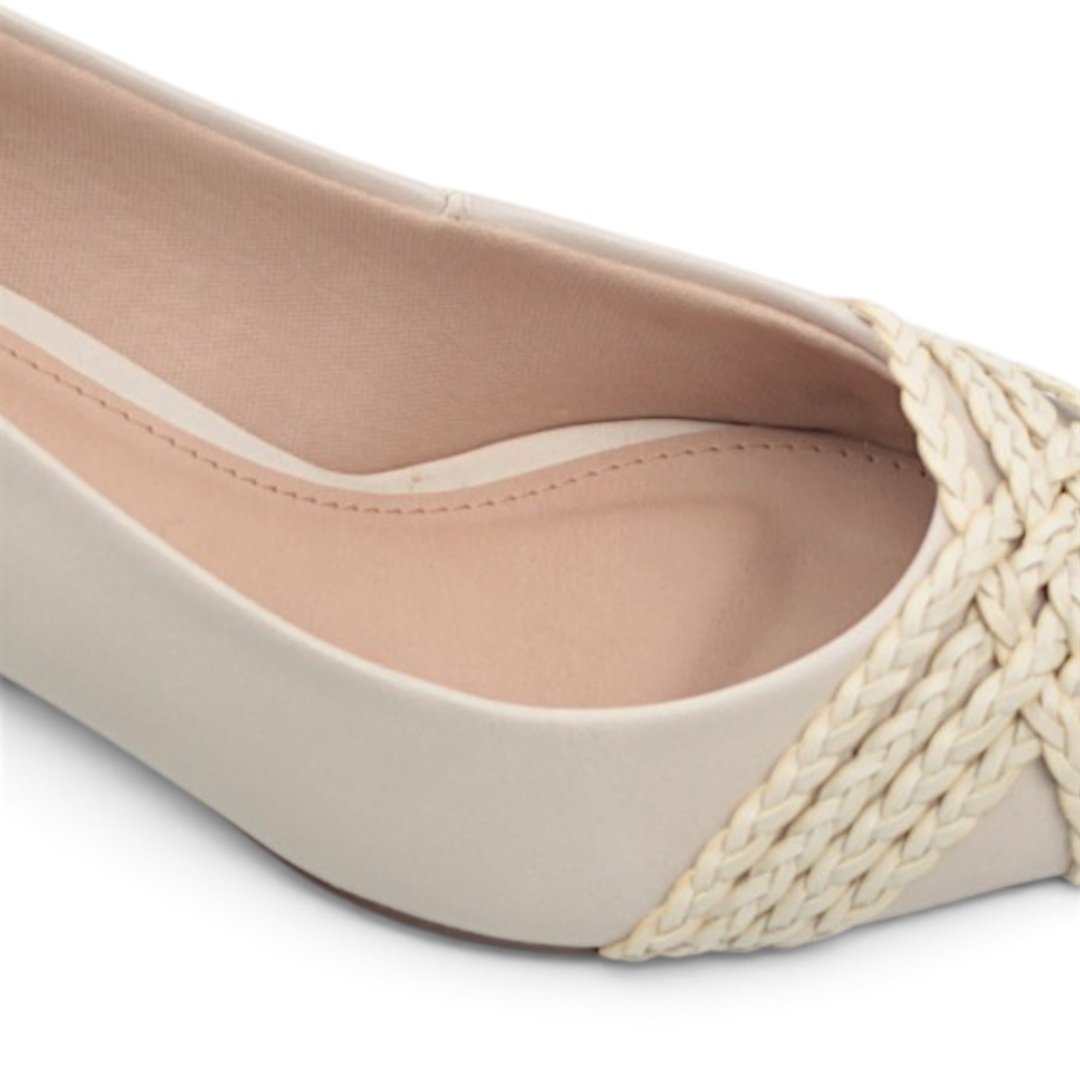 Scarpin Salto Bloco Enfeite Branco 3