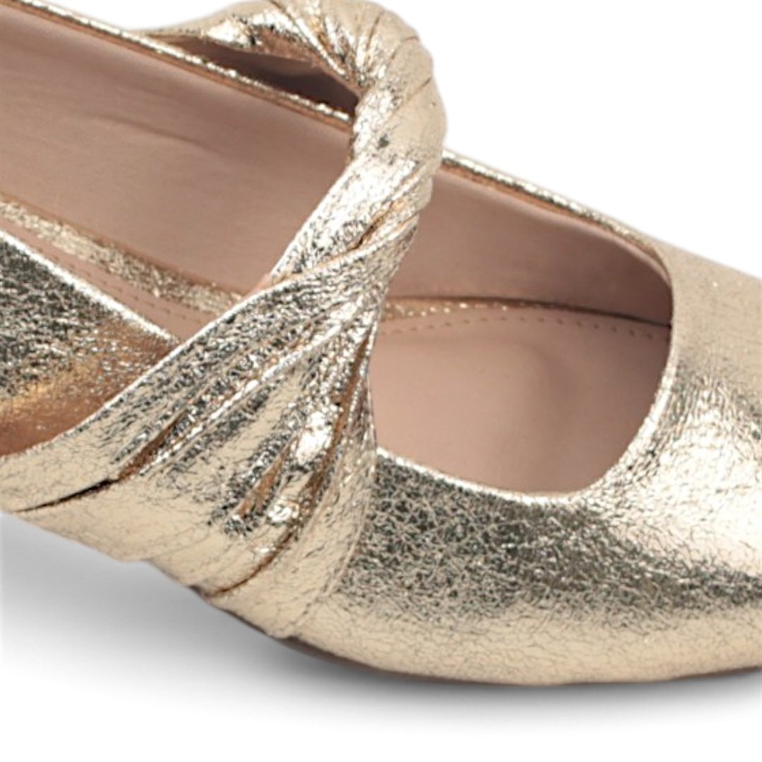 Scarpin Boneca Metalizado Champagne 2