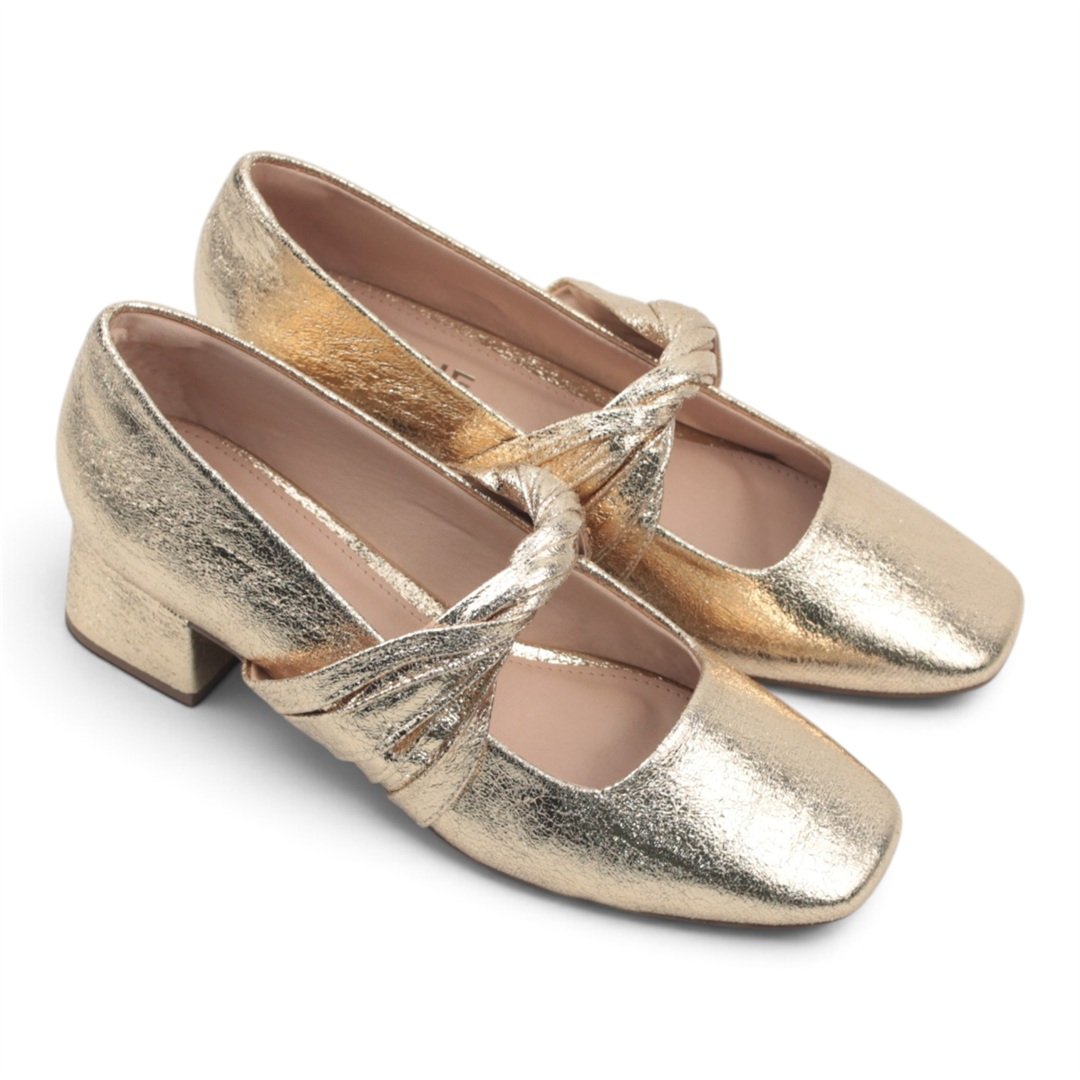Scarpin Boneca Metalizado Champagne 4