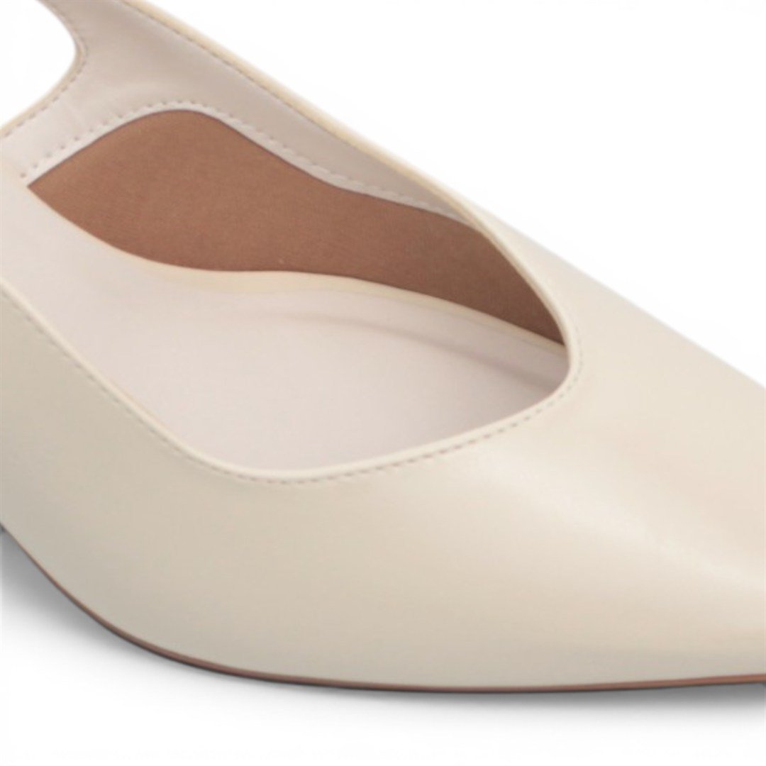 Scarpin Slingback Salto Fino Branco 4