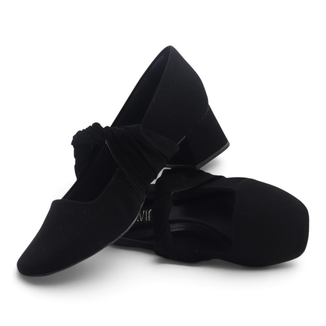 Scarpin Boneca Salto Bloco Preto 3
