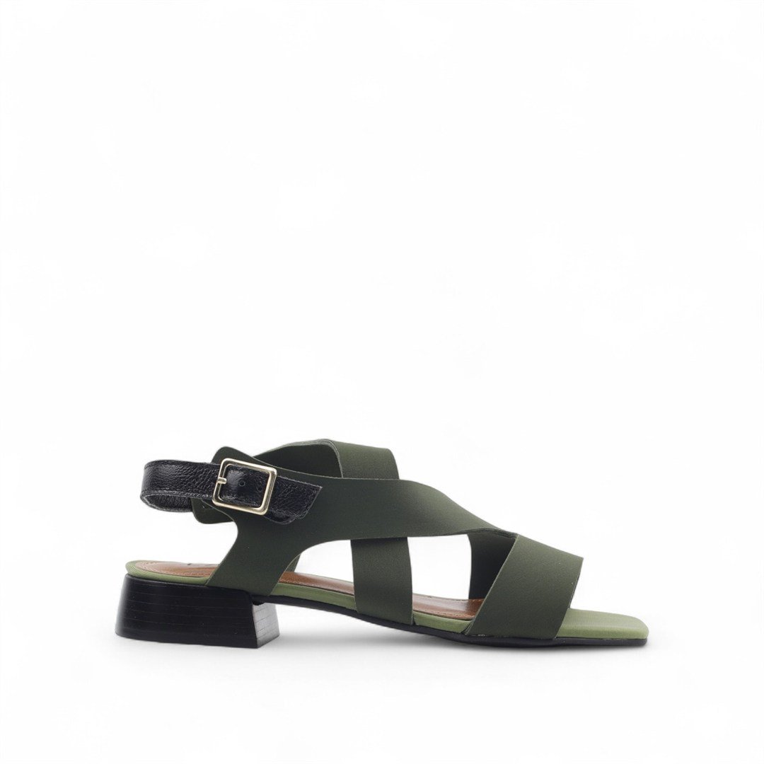 Sandália Salto Bloco Neoprene