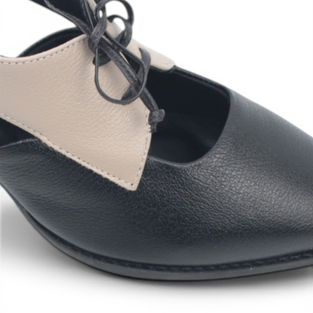 Oxford Salto Bloco Amarração Preto/Branco 3
