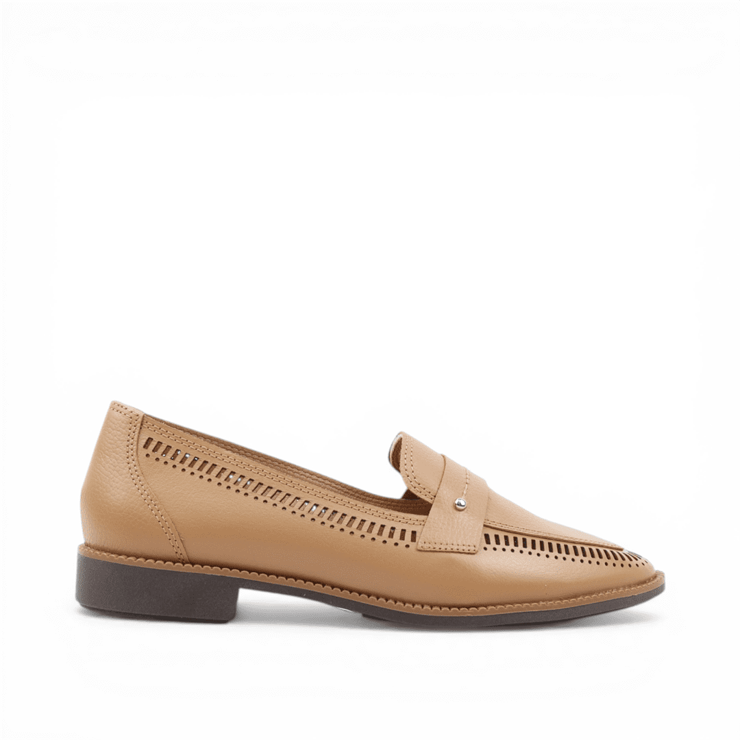 Mocassim Salto Bloco Couro