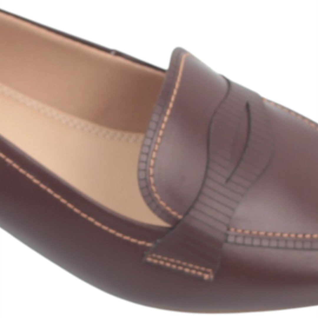 Mocassim Salto Bloco Couro Mogno 4