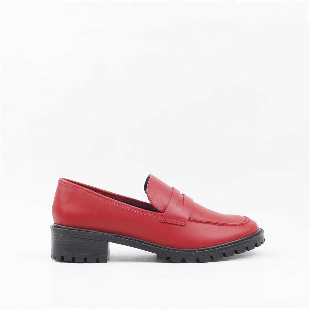 Mocassim Salto Bloco Couro