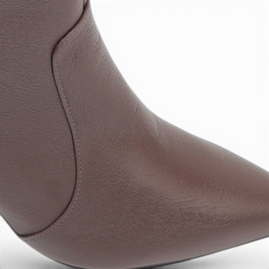 Bota Cano Baixo Salto Bloco Marrom 3