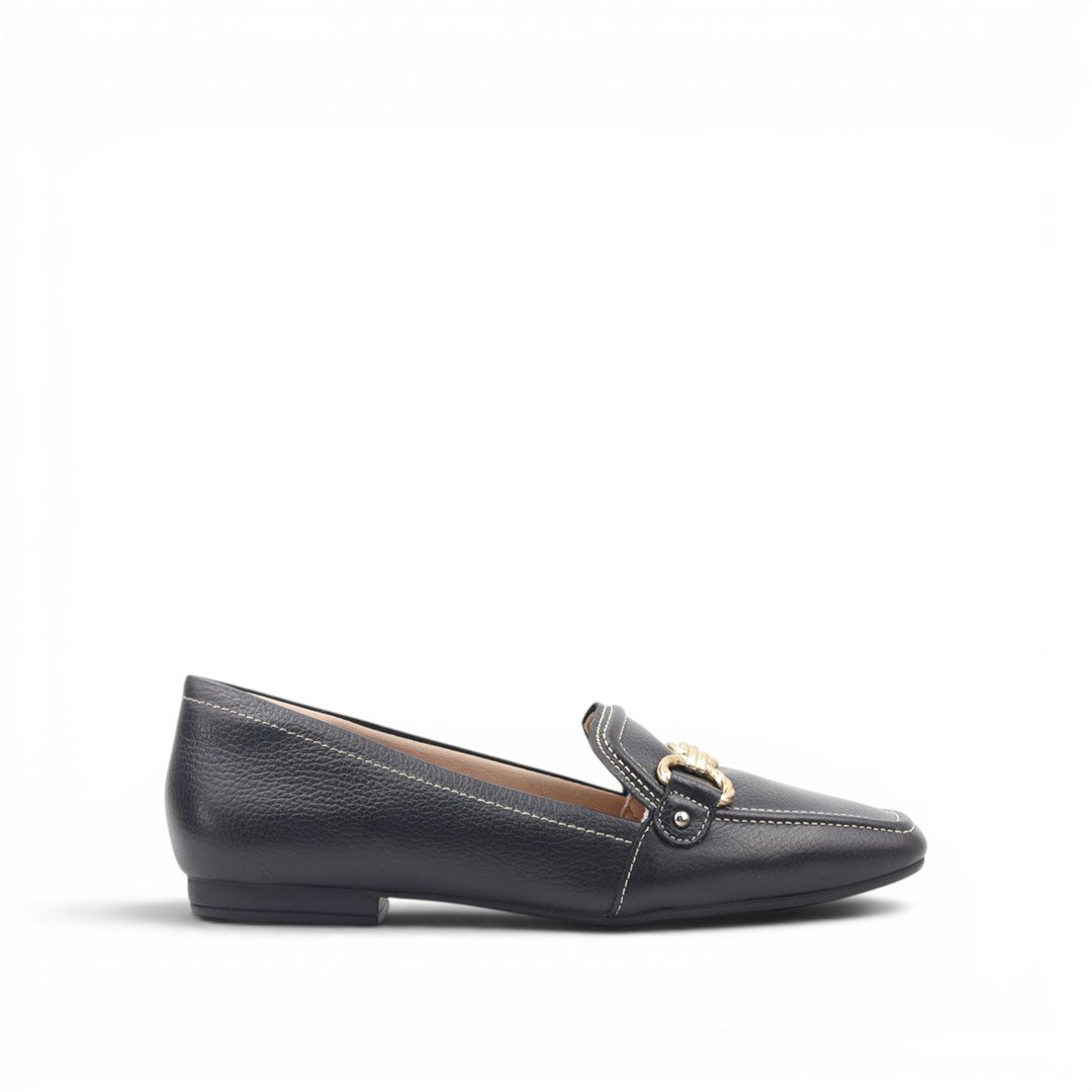 Mocassim 3 Couro Enfeite Metal  23128float Couro