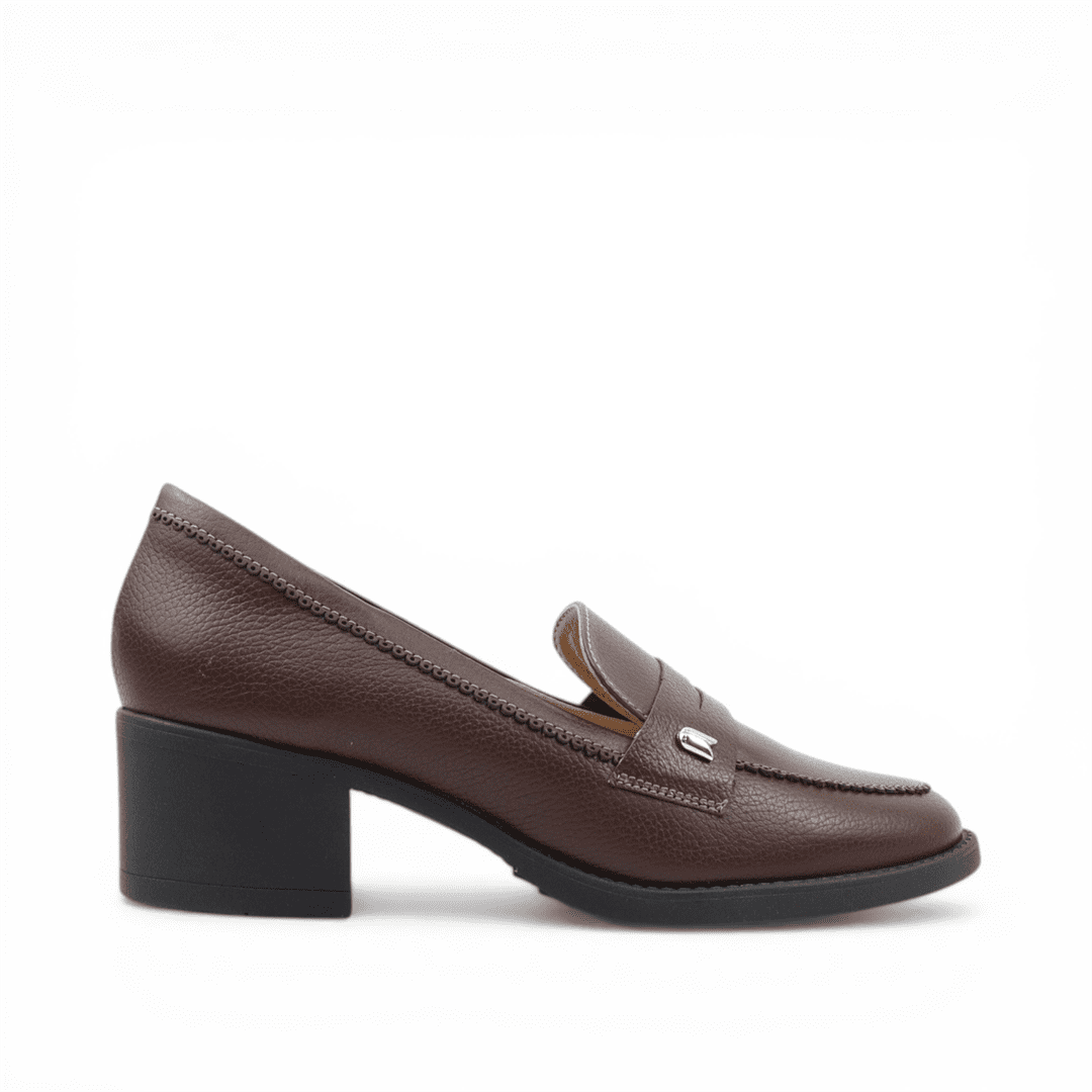 Mocassim Salto Bloco Couro