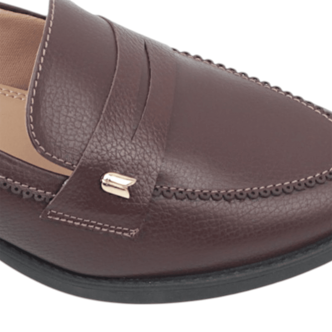 Mocassim Salto Bloco Couro Marrom 3