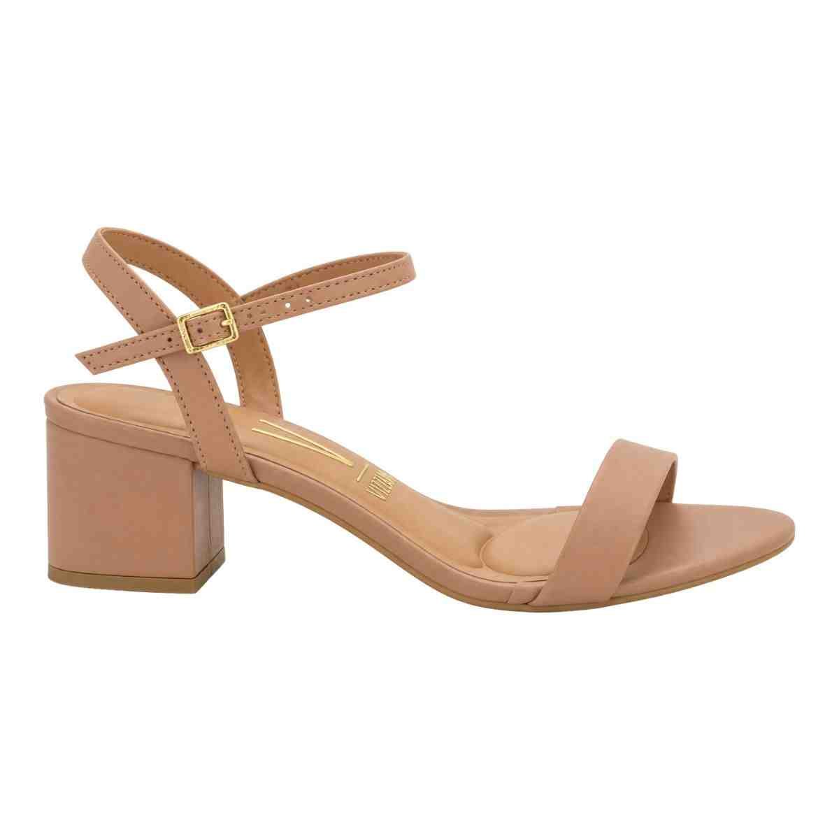 SANDALIA SALTO MEDIO GROSSO FEMININO VIZZANO NUDE