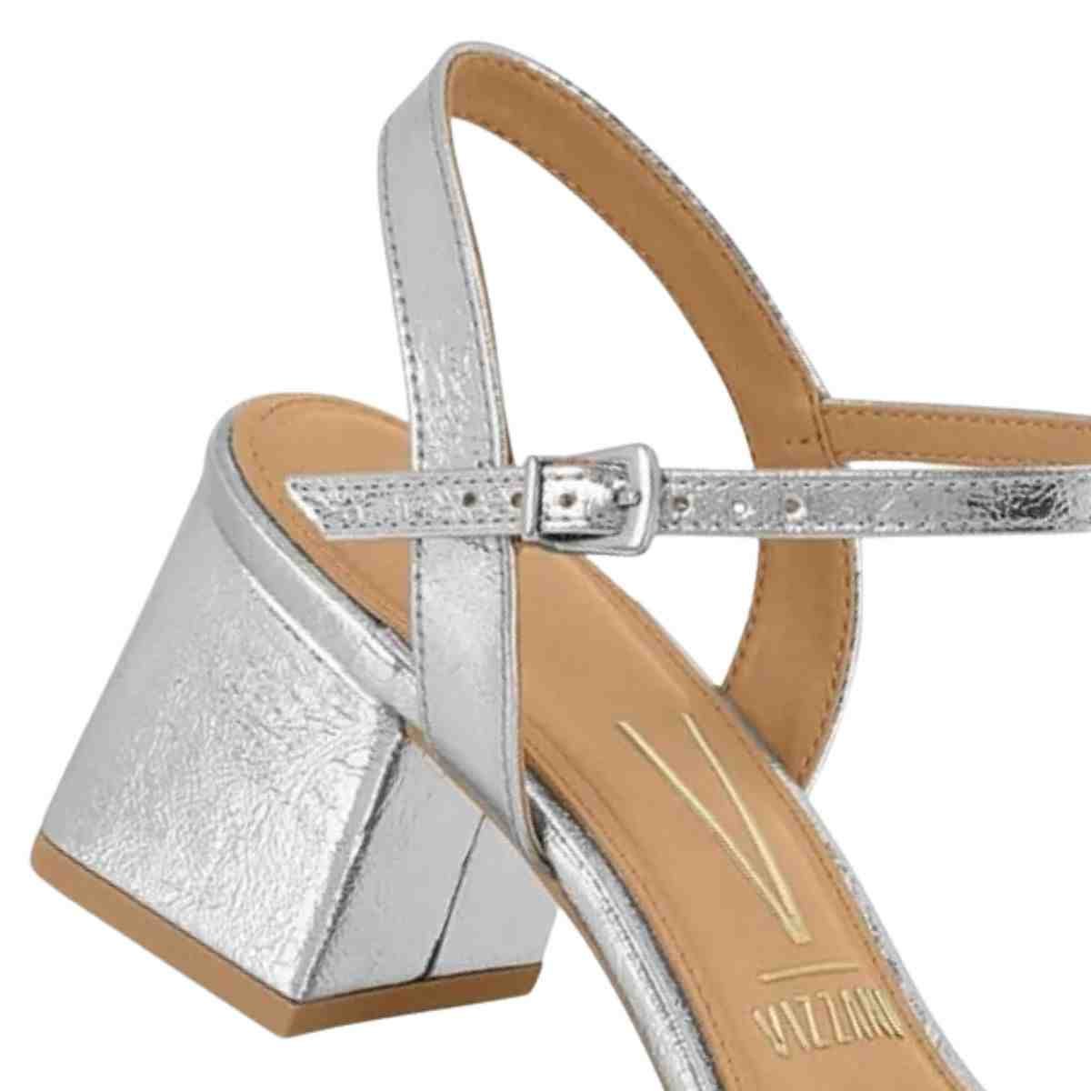 SANDALIA SALTO MEDIO GROSSO FEMININO VIZZANO PRATA Prata 6