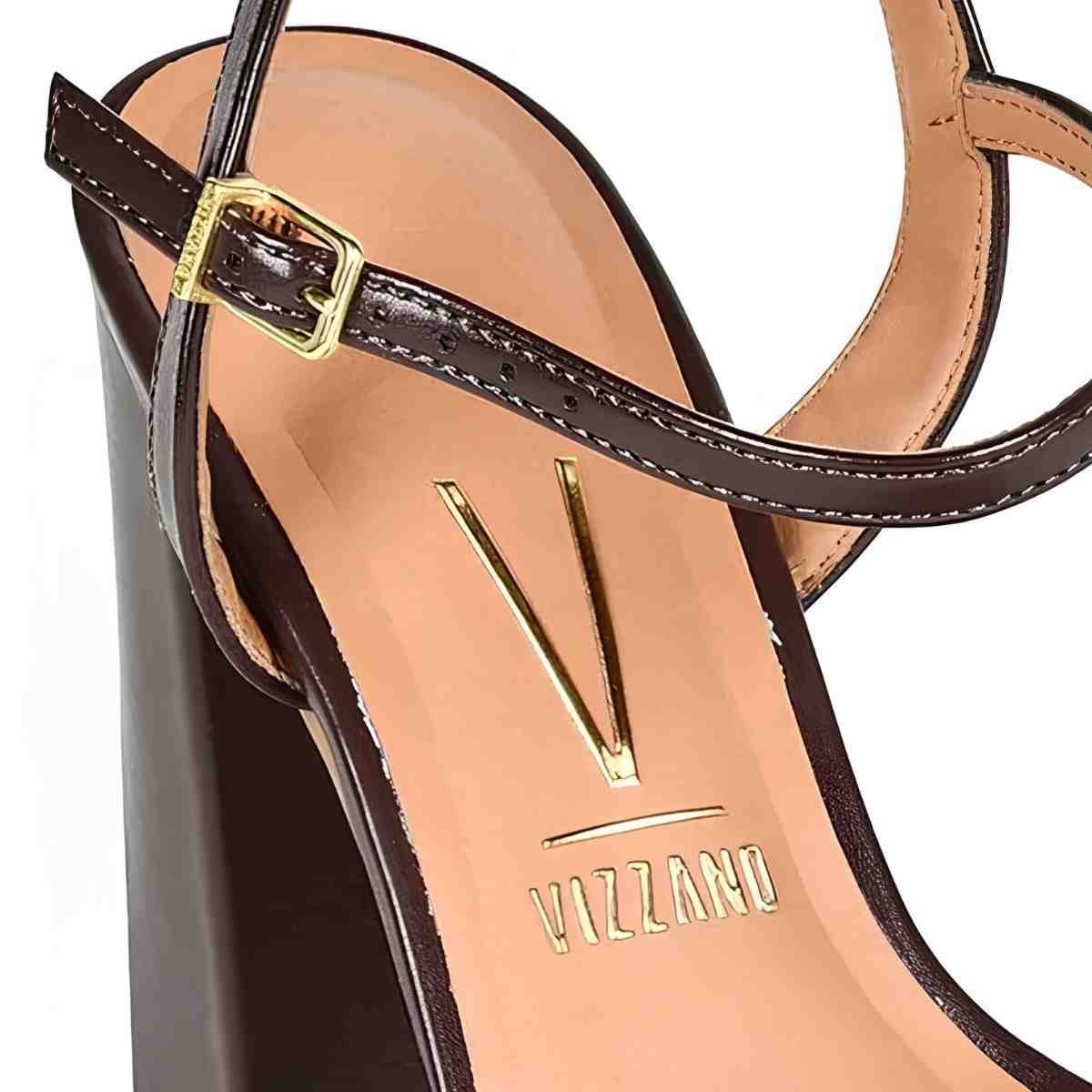 SANDALIA SALTO ALTO GROSSO FEMININO VIZZANO CACAU Marrom 7