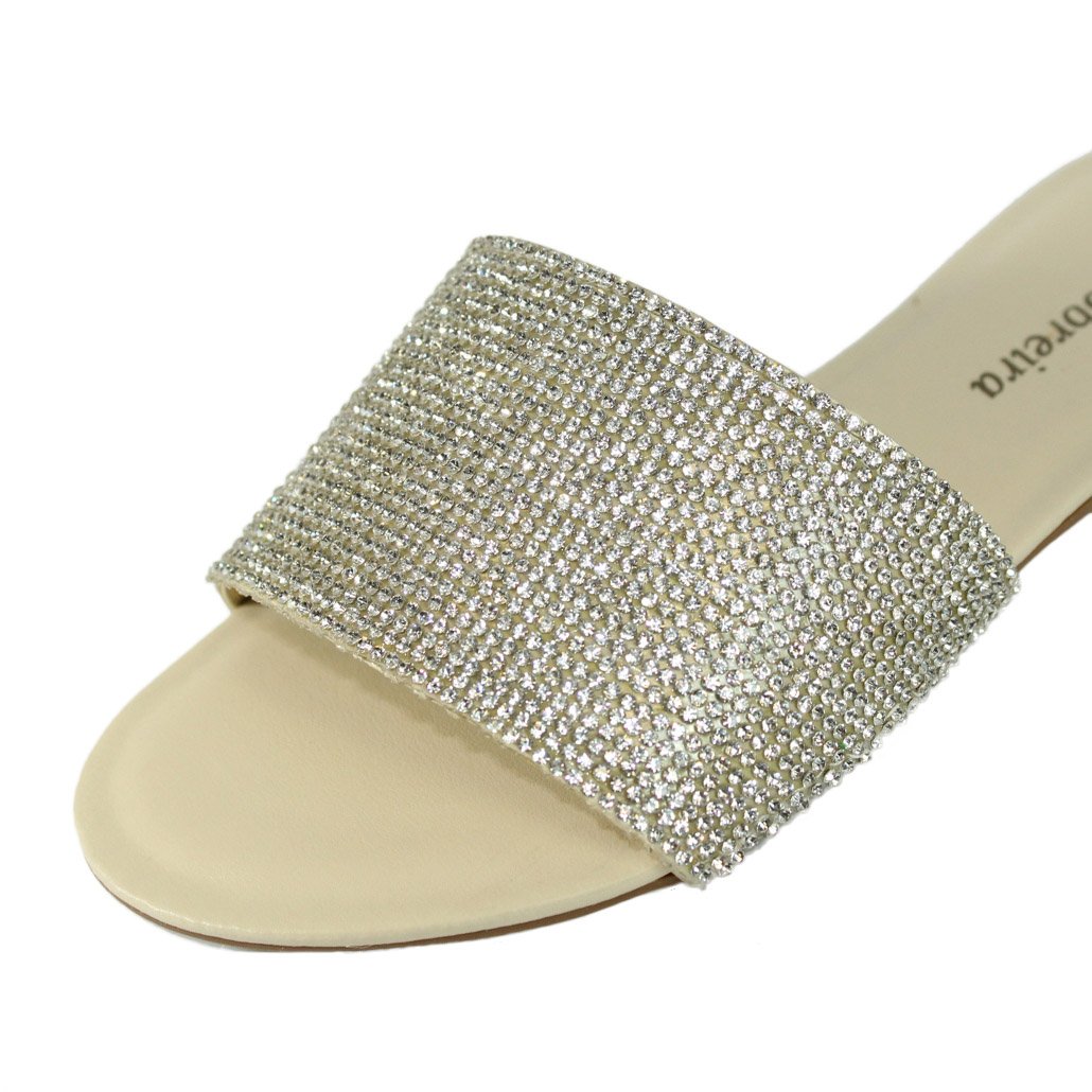 Rasteira Luiza Sobreira Off White Strass Cristal Mod. 2035 Branco 4