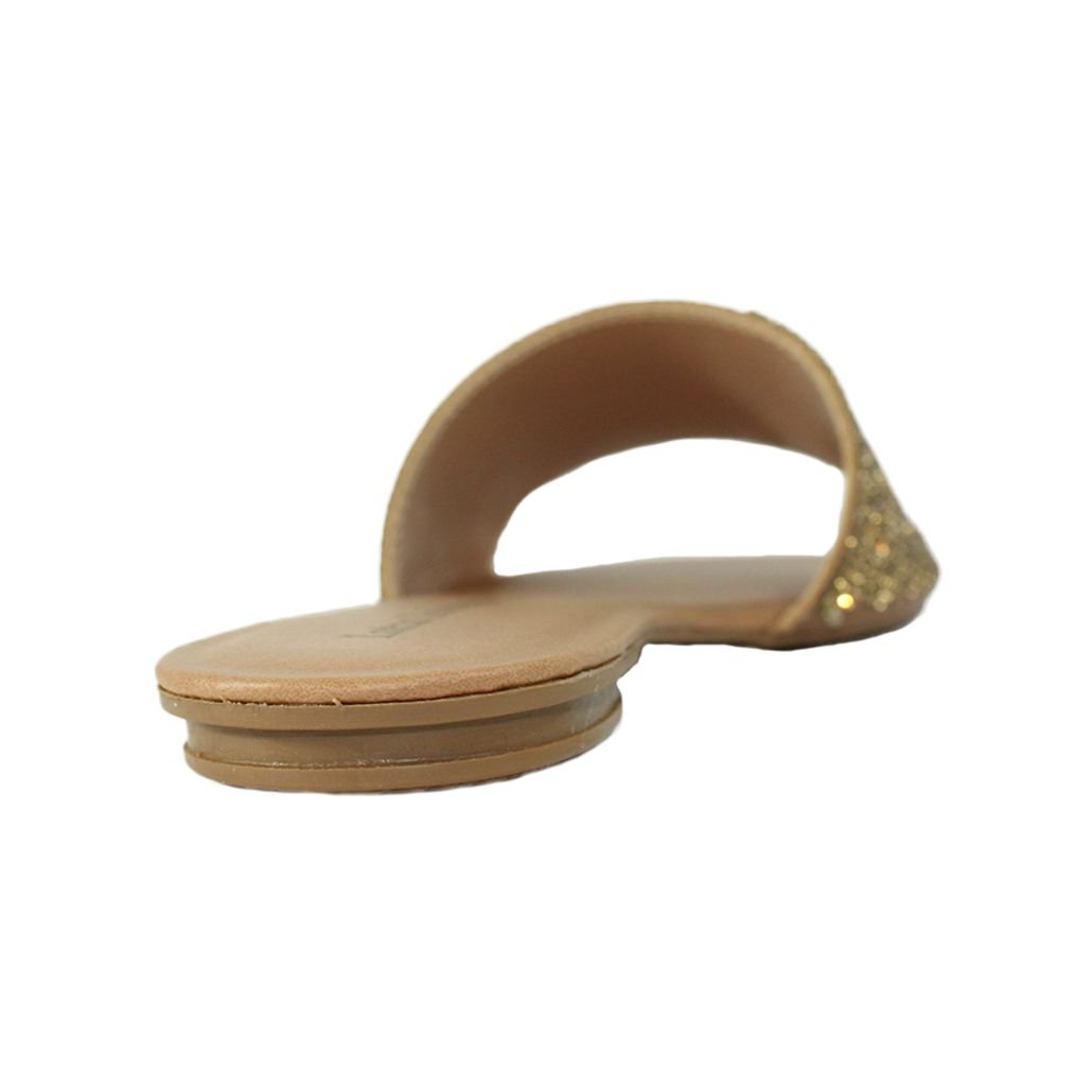 Rasteira Luiza Sobreira Caramelo Strass Ouro Mod. 2030 Marrom 3