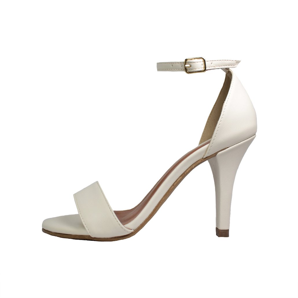 Sandália Salto Alto Fino Luiza Sobreira Off White Mod. 1053 Branco 2