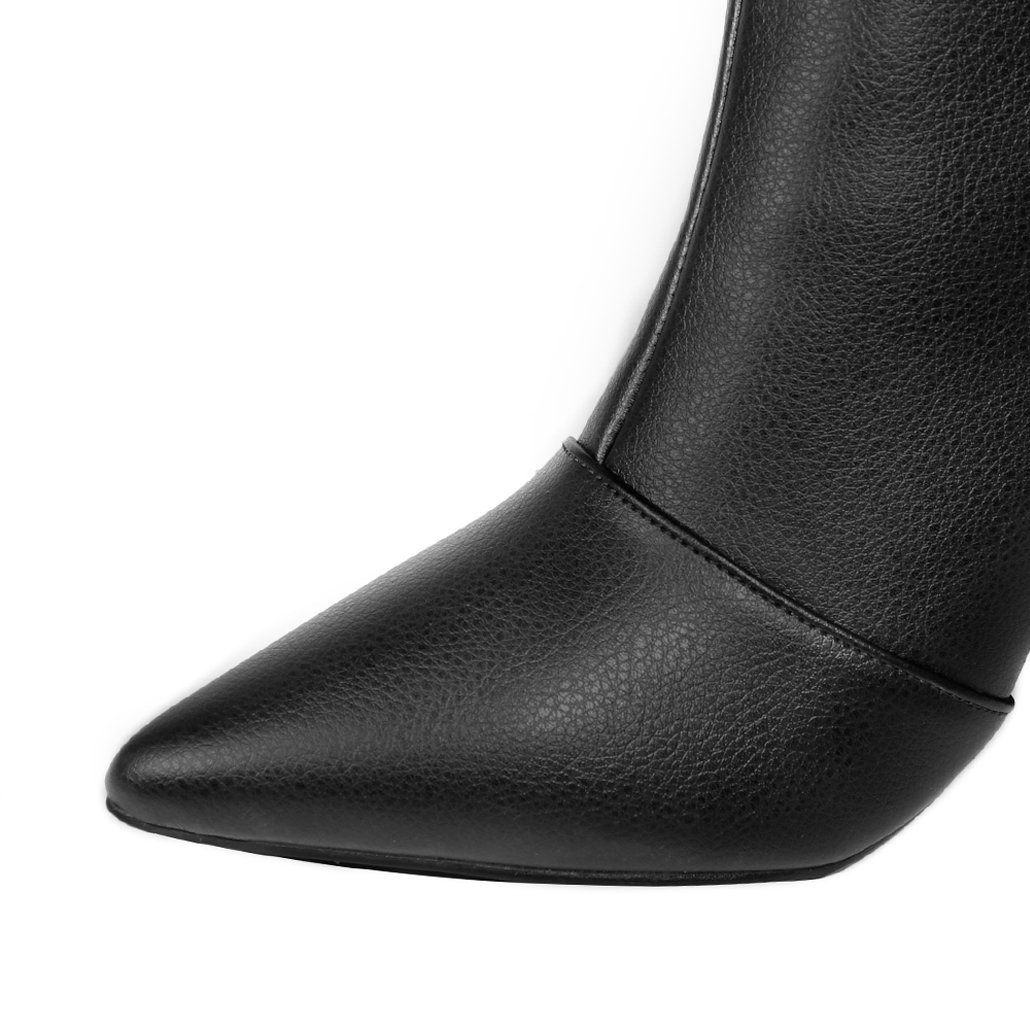 Bota Salto Alto Grosso Cano Curto Bico Fino Luiza Sobreira Preta Mod. 2222 Preto 5