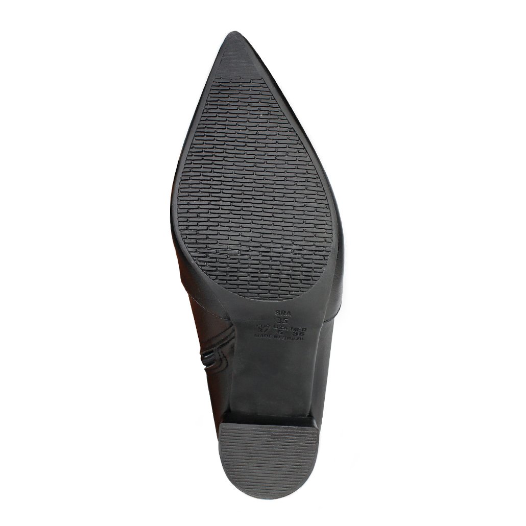 Bota Salto Alto Grosso Cano Curto Bico Fino Luiza Sobreira Preta Mod. 2222 Preto 6