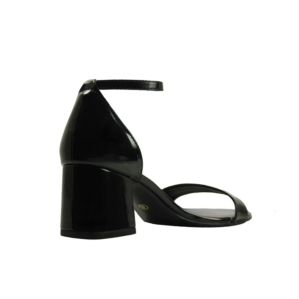 Sandália Salto Baixo Grosso Luiza Sobreira Verniz Preto Mod. 2205 Preto 3