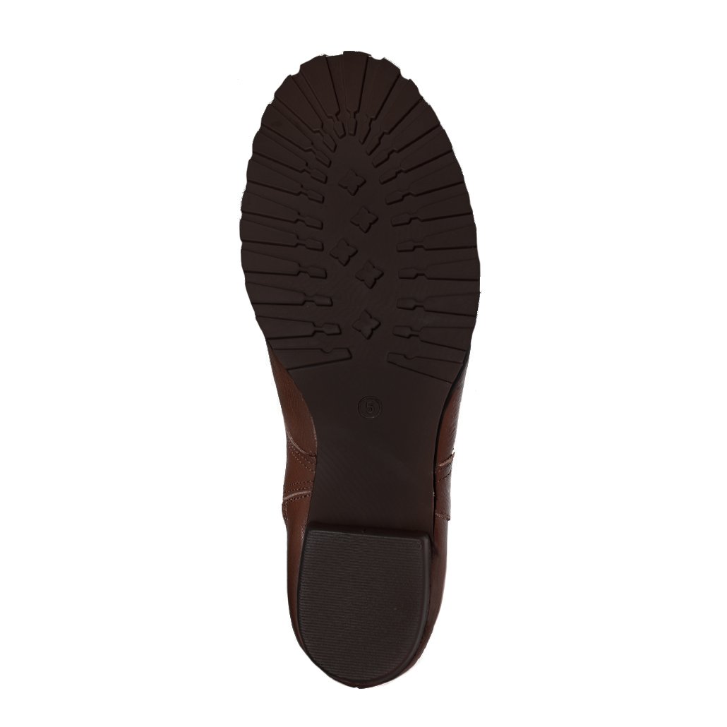 Bota Coturno Salto Baixo Grosso 3cm Cano Curto Bico Redondo Luiza Sobreira Marrom Café Mod. 2218 Marrom 6