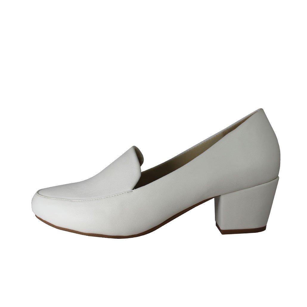 Scarpin Boneca Salto Baixo Grosso Luiza Sobreira Branco Mod. 2082 Branco 2