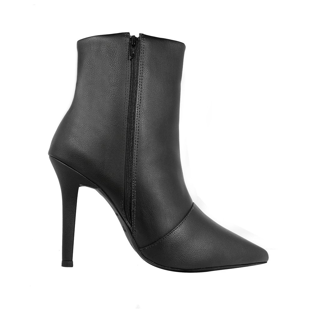 Bota Salto Alto Fino 12 cm Cano Curto Bico Fino Luiza Sobreira Preta Mod. 2256-2 Preto 3