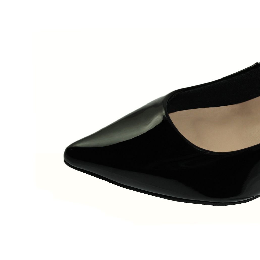 Scarpin Salto Baixo Grosso Luiza Sobreira Verniz Preto Mod. 1363 Preto 4