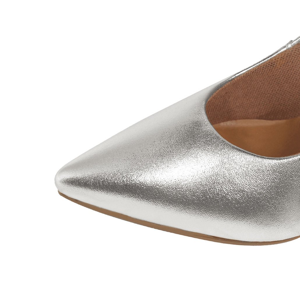 Scarpin Salto Alto Fino 12 cm Luiza Sobreira Prata Mod. 2266 Prata 4