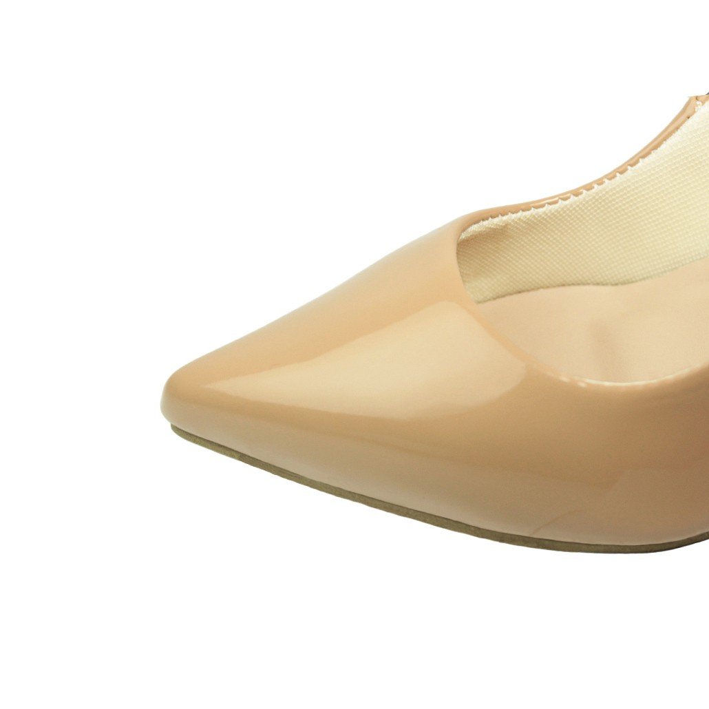 Scarpin Salto Alto Fino Luiza Sobreira Verniz Nude Mod. 2335 Bege 4